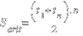 S_arit = {(t_1 + t_n).n}/2