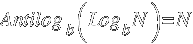 Antilog _b (Log _b N) = N