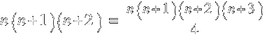 n(n+1)(n+2) ~=~ {n(n+1)(n+2)(n+3)}/4