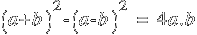 (a+b)^2 - (a-b)^2 ~=~  4a.b