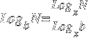Log _b N = {Log _x N}/{Log _x b}