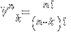 V^n_k = {n!}/{(n-k)!}